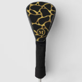 Abstrakte Giraffenmuster in Gold und Schwarz Golf Headcover (Vorderseite)