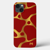 Abstrakte Giraffenmuster in Rot und Gold Case-Mate iPhone Hülle (Rückseite)