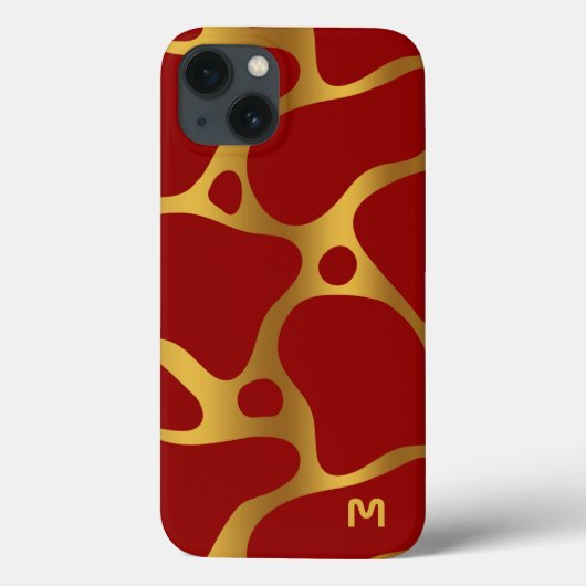 Abstrakte Giraffenmuster in Rot und Gold Case-Mate iPhone Hülle (Rückseite)