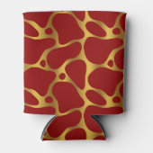 Abstrakte Giraffenmuster in Rot und Gold Dosenkühler (Vorderseite)