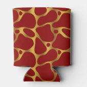 Abstrakte Giraffenmuster in Rot und Gold Dosenkühler (Rückseite)