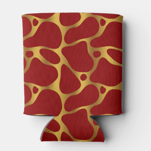 Abstrakte Giraffenmuster in Rot und Gold Dosenkühler (Rückseite)