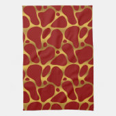 Abstrakte Giraffenmuster in Rot und Gold Geschirrtuch (Vertikal)