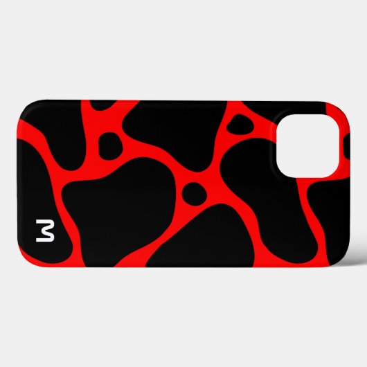 Abstrakte Giraffenmuster in Rot und Schwarz Case-Mate iPhone Hülle (Rückseite (Horizontal))