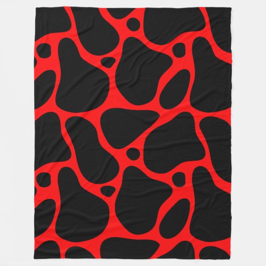 Abstrakte Giraffenmuster in Rot und Schwarz Fleecedecke (Vorderseite)
