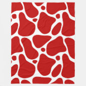 Abstrakte Giraffenmuster in Rot und Weiß Fleecedecke (Vorderseite)