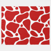 Abstrakte Giraffenmuster in Rot und Weiß Fleecedecke (Vorderseite (Horizontal))