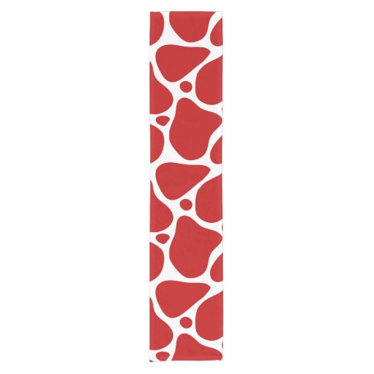 Abstrakte Giraffenmuster in Rot und Weiß Kurzer Tischläufer (Vorderseite)