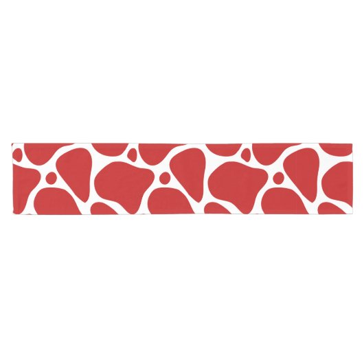 Abstrakte Giraffenmuster in Rot und Weiß Kurzer Tischläufer (Horizontal)