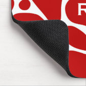 Abstrakte Giraffenmuster in Rot und Weiß Mousepad (Ecke)