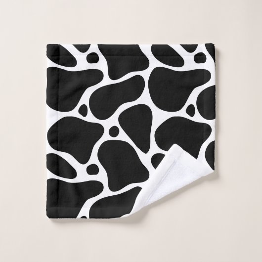 Abstrakte Giraffenmuster in Schwarzweiß Badhandtuch Set (Waschlappen)