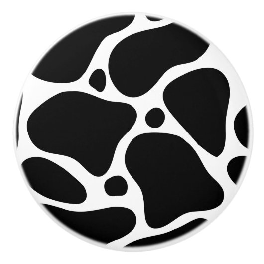 Abstrakte Giraffenmuster in Schwarzweiß Keramikknauf (Vorderseite)