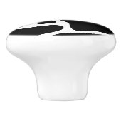 Abstrakte Giraffenmuster in Schwarzweiß Keramikknauf (Seitenansicht)