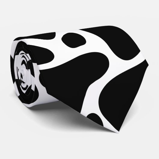 Abstrakte Giraffenmuster in Schwarzweiß Krawatte (Gerollt)