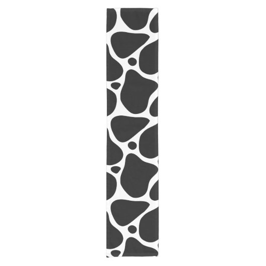 Abstrakte Giraffenmuster in Schwarzweiß Kurzer Tischläufer (Vorderseite)