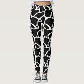 Abstrakte Giraffenmuster in Schwarzweiß Leggings (Vorderseite)