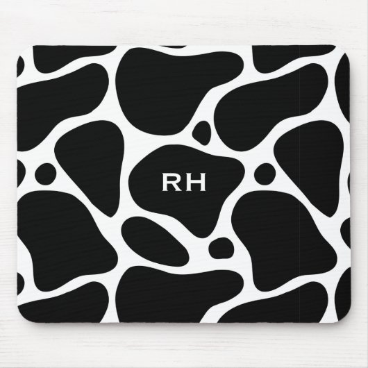 Abstrakte Giraffenmuster in Schwarzweiß Mousepad (Vorne)