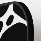 Abstrakte Giraffenmuster in Schwarzweiß Pickleball Schläger (Linke Seite)