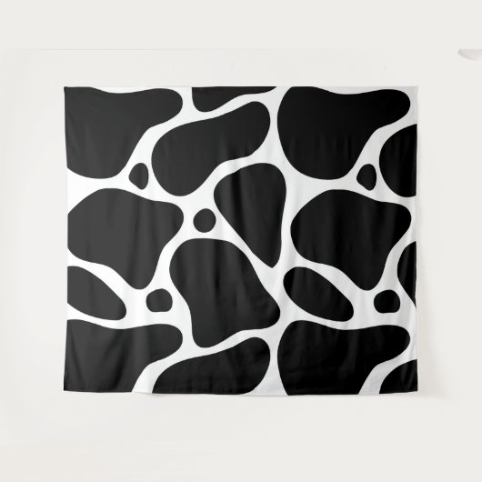 Abstrakte Giraffenmuster in Schwarzweiß Wandteppich (Vorderseite (Horizontal))