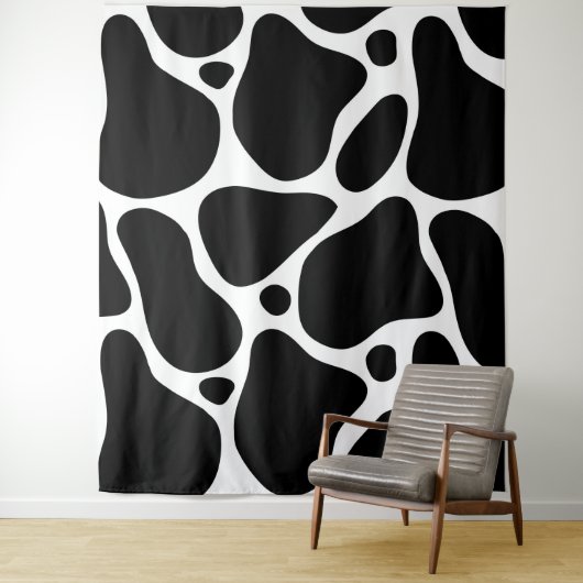 Abstrakte Giraffenmuster in Schwarzweiß Wandteppich (Beispiel)