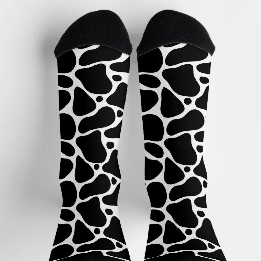 Abstrakte Giraffensocken in Schwarzweiß Socken (Oben)