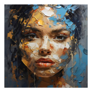 Abstrakte Girl Face Colors Fotodruck