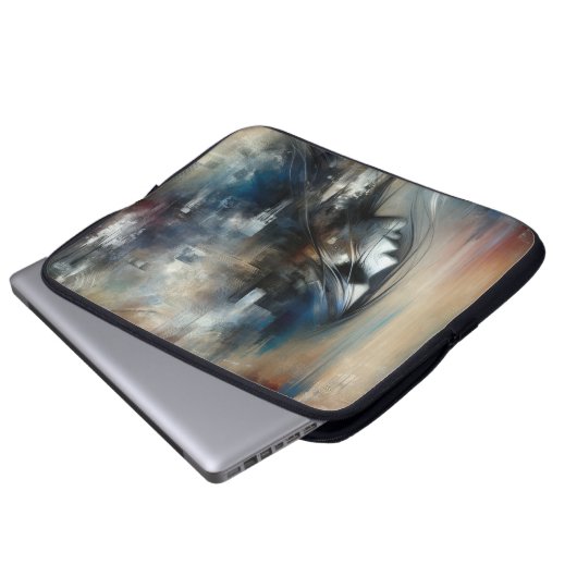 Abstrakte Girl-Malerei Laptopschutzhülle (Vorne Knopf)