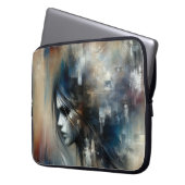 Abstrakte Girl-Malerei Laptopschutzhülle (Vorderseite Links)