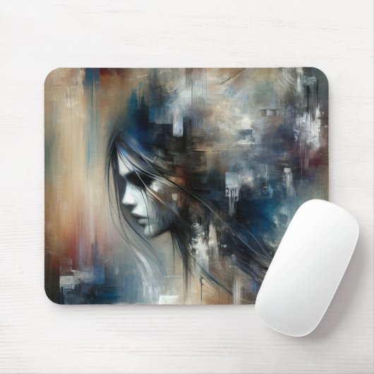 Abstrakte Girl-Malerei Mousepad (Mit Mouse)