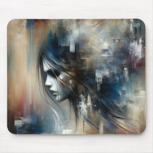 Abstrakte Girl-Malerei Mousepad (Vorne)
