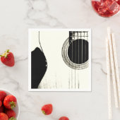 Abstrakte Gitarre aus Schwarz und Weiß Serviette (Beispiel)