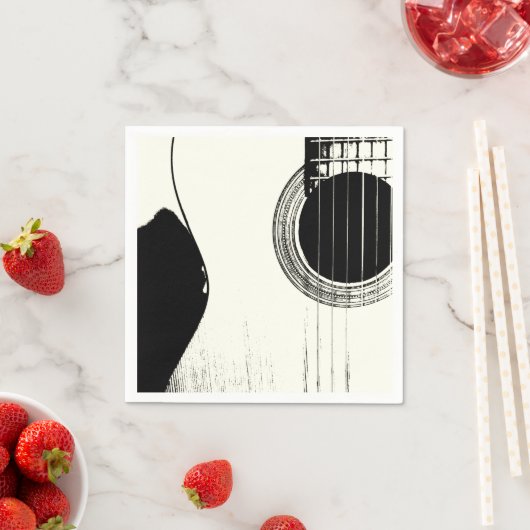 Abstrakte Gitarre aus Schwarz und Weiß Serviette (Beispiel)