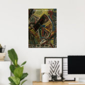 Abstrakte Gitarre III Poster (Heimbüro)