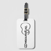 Abstrakte Gitarre-Logo schwarz Gepäckanhänger (Vorderseite Vertikal)