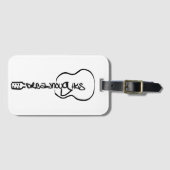 Abstrakte Gitarre-Logo schwarz Gepäckanhänger (Vorderseite (Horizontal))