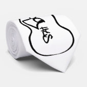 Abstrakte Gitarre-Logo schwarz Krawatte (Gerollt)