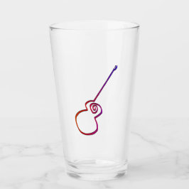 Abstrakte Gitarre - Minimalistische Linie Art Glas