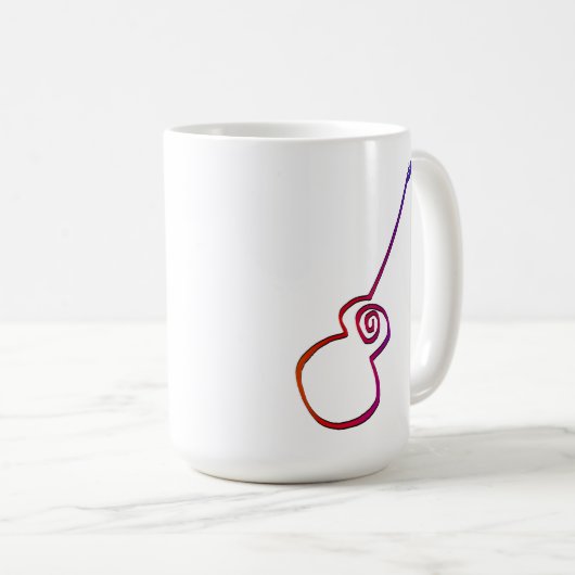Abstrakte Gitarre - Minimalistische Linie Art Kaffeetasse (VorderseiteRechts)