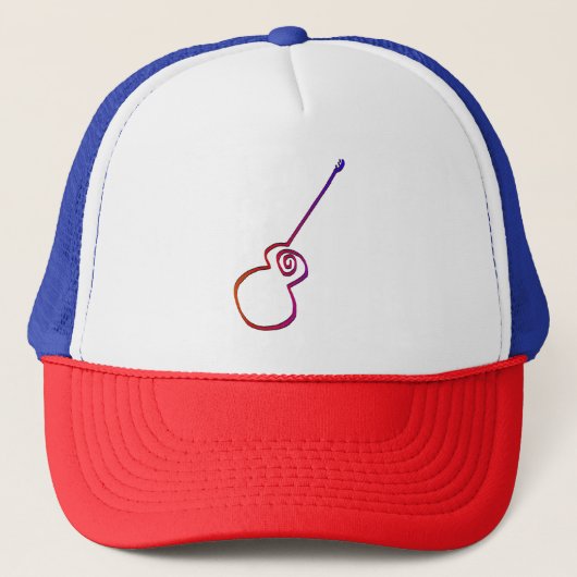 Abstrakte Gitarre - Minimalistische Linie Art Truckerkappe (Vorderseite)