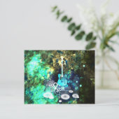 Abstrakte Gitarre Postkarte (Stehend Vorderseite)