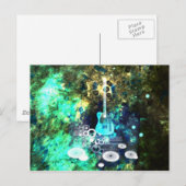 Abstrakte Gitarre Postkarte (Vorne/Hinten)