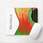 Abstrakte Gitarre rot und gelb Mousepad (Mit Mouse)