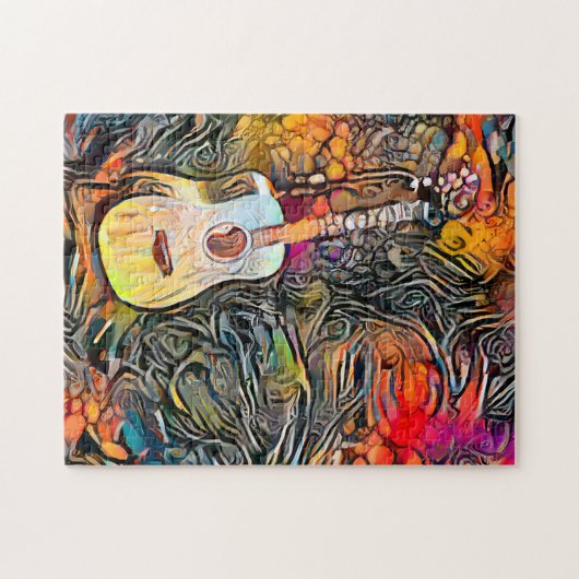 Abstrakte Gitarre | Starke Herausforderung Puzzle (Horizontal)