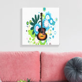 Abstrakte Gitarre ummantelte Canvas Leinwanddruck (Insitu (Wohnzimmer))