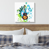 Abstrakte Gitarre ummantelte Canvas Leinwanddruck (Insitu (Schlafzimmer))