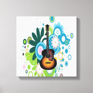 Abstrakte Gitarre ummantelte Canvas Leinwanddruck