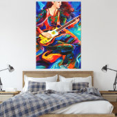 Abstrakte Gitarrenspielerin Leinwanddruck (Insitu (Schlafzimmer))