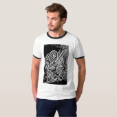 Abstrakte Gitarrenspielerin Musikerin Originale Ku T-Shirt (Vorne ganz)