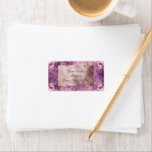 Abstrakte Glam-Rosa- und Goldtextur Adressaufkleber (Insitu)