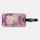 Abstrakte Glam-Rosa- und Goldtextur Gepäckanhänger (Rückseite horizontal)